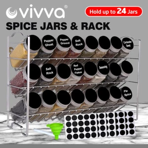 3-layer Kitchen Spice Rack /24x Jar Shelves Can Storage Cabinet Organizer Holder - Picture 1 of 7