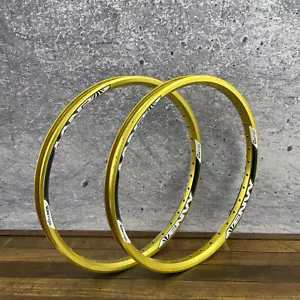 Sun Envy Disc BMX Rims Gold 20 inch 36 Hole NOS Hoop 36h Sun Ringle Pair 2 Rims - Picture 1 of 17