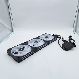 CORSAIR iCUE LINK QX120 RGB 120mm Case Fan - Black (3-Pack) - Afbeelding 1 van 4