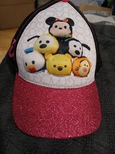 NWT Disney Tsum Tsum Black & Pink 3D POP Baseball Cap Size Girls 4-14 Size 53cm - Picture 1 of 5