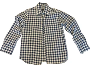 Eland Boys Button Up Navy Checkered Dress Shirt, Size 7. - Picture 1 of 3