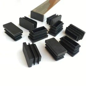 Spina di inserimento tubo tubo di copertura in plastica rettangolare nera da 10 mm a 120 mm - Foto 1 di 12
