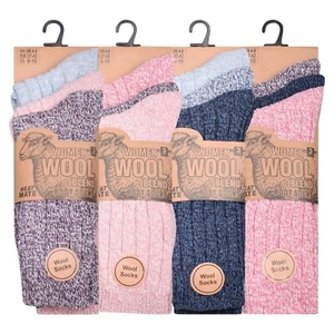 Mujer Gruesa Mezcla Lana Térmica Bota Calcetines Caminar Senderismo Esquí Invierno Talla UK 4-8 - Imagen 1 de 9