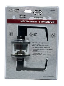 Universal Hardware Light Duty Commercial Storeroom Lever in Matte Black UH40099 - Picture 1 of 2