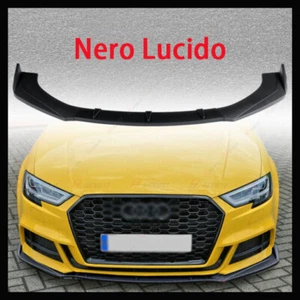PER Audi A3 S3 8V 12-19 FRONT SPOILER LIP SPLITTER LAMA SOTTO PARAURTI ANTERIORE - Foto 1 di 7