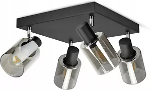 FKL DESIGN Deckenlampe Deckenleuchte Glas E27 Schwarz Serie N535 (DQP4) - Bild 1 von 6