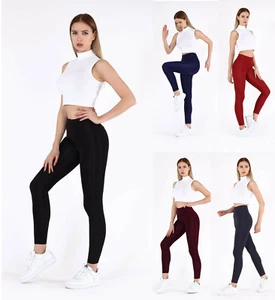 Damen Leggings Leggins Lang Glänzend Hochbund Sport Fitness Yoga Hose  S-XXL - Bild 1 von 22