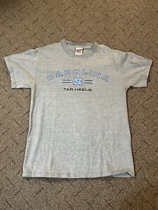 Vintage North Carolina Tar Heels NCAA Shirt Gray Short Sleeve Size Small