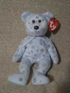 BB1 Ty Beanie Collezione Babies, Orso - Fiocchi di Neve, Blu, MWMT - Foto 1 di 7