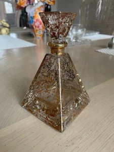 Vintage Art Deco SI-AN Gold Flake Pyramid Perfume Bottle - Made in Italy - NIB - Picture 1 of 8