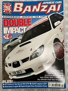 BANZAI Magazine 58. 2006. Inc A3 Poster Impreza Spec C. Datsun 120Y. R34 GT-R - Picture 1 of 3