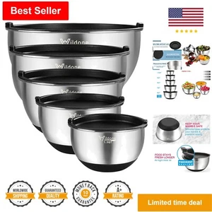 Multi-Purpose Mixing Bowls - Non-Slip Bottoms - Set of 5 (8, 5, 3, 2, 1.5) - Picture 1 of 10