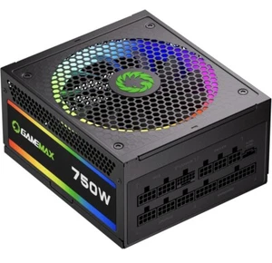 Game Max RGB Power Supply Unit 750W 80 Plus Gold Black Modular Gaming PSU - Photo 1/12