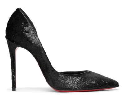 Christian Louboutin Iriza 100 Black Velvet Papillon D'Orsay Heel Pump 39.5 - Image 1 of 4