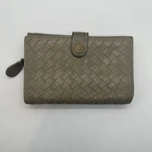 Bottega Veneta | Intrecciato-Geldbörse aus gewebtem Leder taupe mit Doppelfaltung und Druckknopfverschluss - Bild 1 von 13