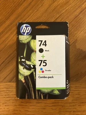 Cartuchos de tinta originales HP 74 negros y 75 paquete combinado tricolor caducado 4/2012 sellado Foto 1 de 4