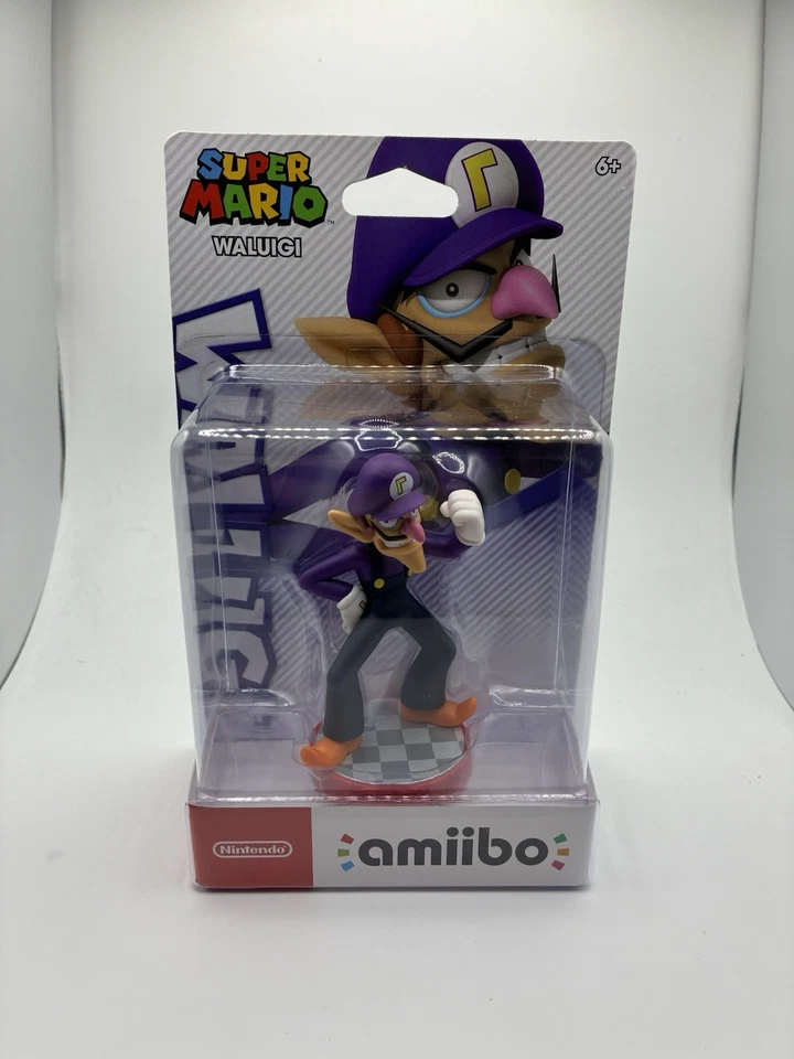 Новый и запечатанный Waluigi Amiibo Nintendo переключатель Wii U 3DS Super Mario Smash Bros - Изображение 1 из 1