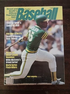 RICKEY HENDERSON Oakland A's Baseball Street & Smith's Official Yearbook 1981 - Picture 1 of 3