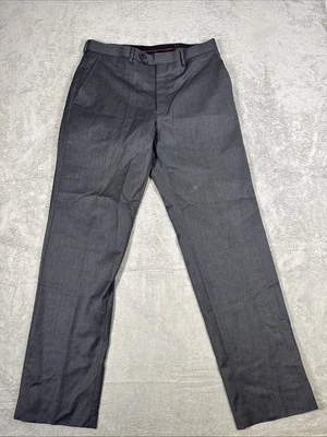 Alfani 34 x 34 100% Wool Dress Pants Flat Front All Grey Formal - Image 1 of 4