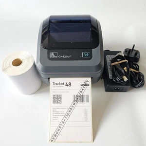 Zebra GK420d LAN USB Thermo Etikettendrucker Sparschäler Netzteil Kabel Rolle 4x6 Etiketten 712 - Bild 1 von 16