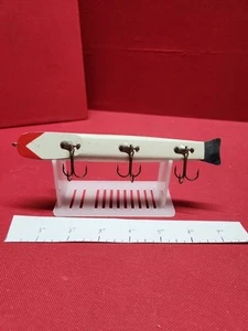 Grande vintage senza marchio? Esca da Pesca in Legno 3 Ganci Ottime Condizioni 7 Pollici! - Foto 1 di 13