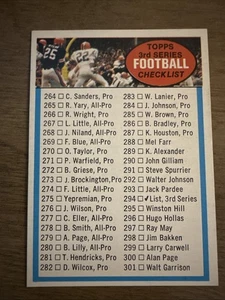 1972 Topps Football #294 3rd Series Checklist High Number - Picture 1 of 10