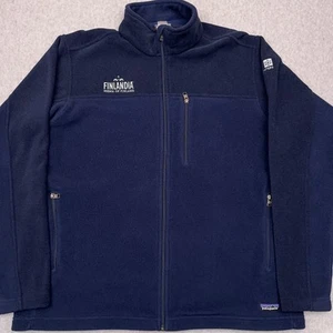Chaqueta polar Patagonia Simple Synchilla para hombre XXL azul cremallera completa Finlandia Vodka - Imagen 1 de 11