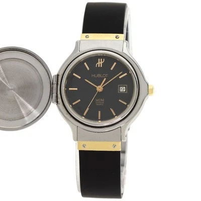 Reloj Pulsera HUBLOT MDM Clásico Cazador Caja Acero Inoxidable Goma Cuarzo Damas Foto 1 de 4