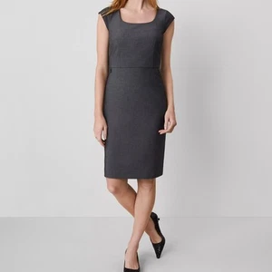 Neu mit Etikett Ann Taylor Petite Kleid U-Ausschnitt Bi-Stretch Flügelärmel, gefüttert, Reißverschlusstaschen - Bild 1 von 15