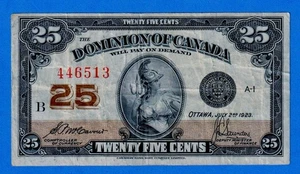 Canada 25 Cents 1923 "Shinplaster" DC-24c / P-11b - Circulated Note 446513 - Picture 1 of 3