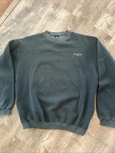 Felpa girocollo vintage Oregon Ducks verde ~ taglia grande ~ maglione ~ HL Miller RARA - Foto 1 di 17
