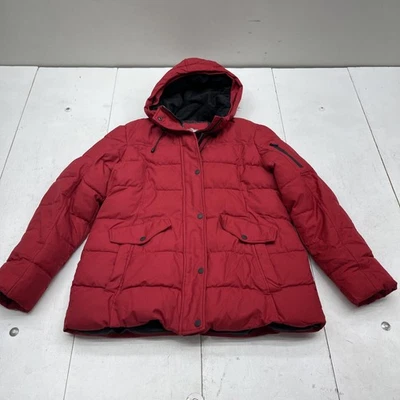 ZeroXposur Black Jacket Womens Large Red Hooded Puffer Parka Winter Insulated - Image 1 of 4