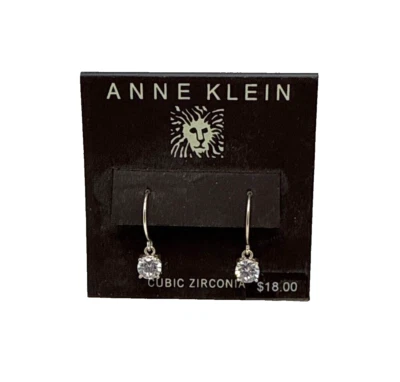 Nuevos Pendientes Solitarios ANNE KLEIN Circonita Cúbica Clásicos Cuelgantes Perforados Nuevos con Etiquetas 1" Foto 1 de 4