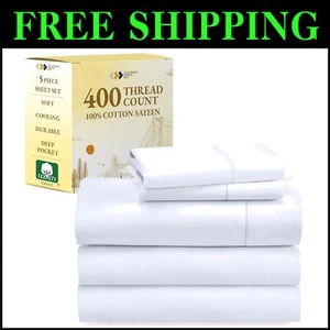 Oeko-Tex Certified Split King Sheet Set - Cooling & Breathable Cotton Luxury - Picture 1 of 11
