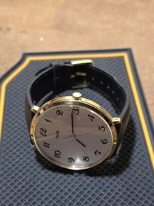 Mens/women's VINTAGE TIMEX Jumbo Watch ⌚️ 59mm. Brass/Gold Original Leather Band - Picture 1 of 24