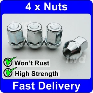 4 x TAPER SEAT ALLOY WHEEL NUTS FOR TOYOTA (M12x1.5) SILVER LUG BOLTS SET [V10] - Picture 1 of 5