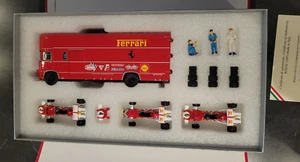 1/43 BRUMM RTS04 SCUDERIA FERRARI ITALIA 1970 TRASPORTATORE-3 AUTO-FIGURINE - Foto 1 di 12