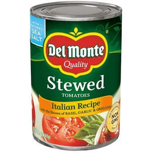 Del Monte Canned Stewed Tomatoes with Basil Garlic & Oregano 14.5 oz Pack of ... - Picture 1 of 5