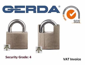 Gerda Heavy Duty Padlock Security Grade: 4 Burglar Proof 3 Keys HSS - Picture 1 of 1