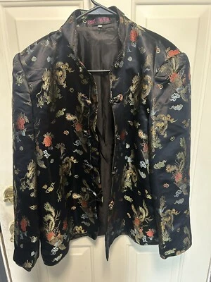 Chaqueta bordada vintage de seda asiática PBL talla XXL Foto 1 de 4