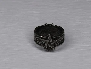 Celtic Theurgy Pentagram Ring Size 8.5 Alchemy Gothic English Pewter - Picture 1 of 4