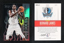 2012-13 Panini Select Hot Rookies Black Prizm 1/1 Bernard James #25 Rookie RC