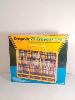 NUEVO 1987 Crayola 72 Estuche Crayón 72 Diferentes Colores Brillantes y Estuche de Transporte Foto 1 de 4