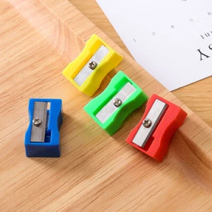 1x Plastic Stationery Pencil Sharpener Cutter Single Hole Sharpener Sharpening - Picture 1 of 13