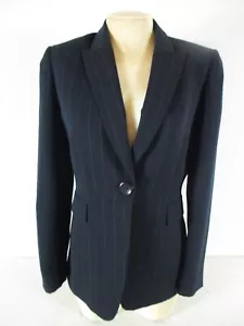 Tahari womens 6 L/S black one button pinstripe LINED jacket (C5) - Bild 1 von 11