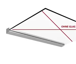 LED Glasvordach ALU 300cm Vordach Türvordach Überdachung Haustür für VSG 21,52mm - Bild 1 von 7