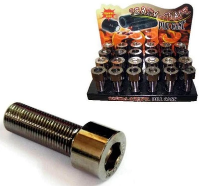 METAL BOLT PILL BOX stash boxes stasher tools screw NEW hidden safes medicine
