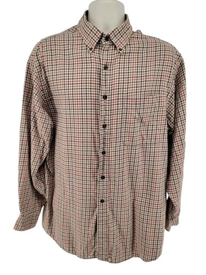 Viyella Lands’ End L Plaid Button Down Shirt Cotton Wool Blend Hong Kong Made - Image 1 of 4