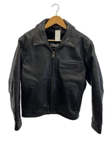 Schott biker jacket single rider 40 leather Black AT101 Used - Picture 1 of 7