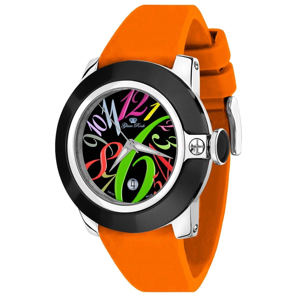 Glam Rock Women's SoBe Swiss Made Orange Quartz 44mm Watch GR32037 - image 1 of 1